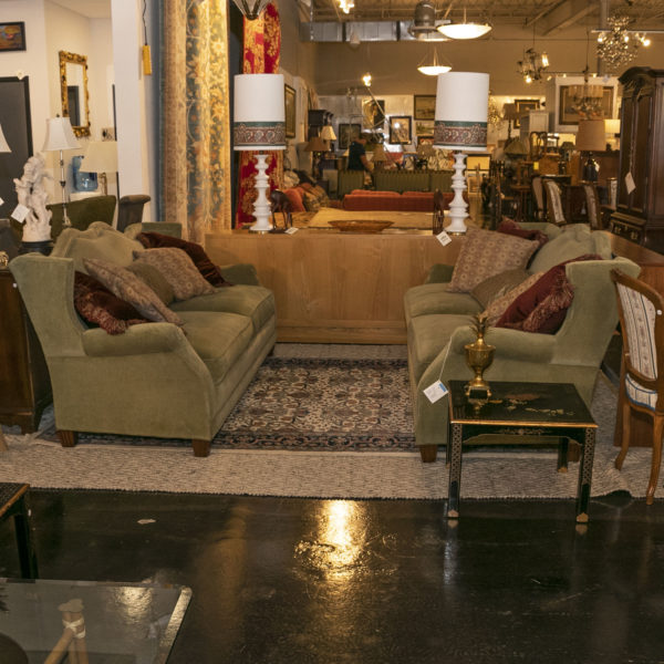 HICKORY WHITE Jade Upholstered Double Camelback Sofa - Image 5