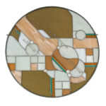 Large Round Art Glass Panel
