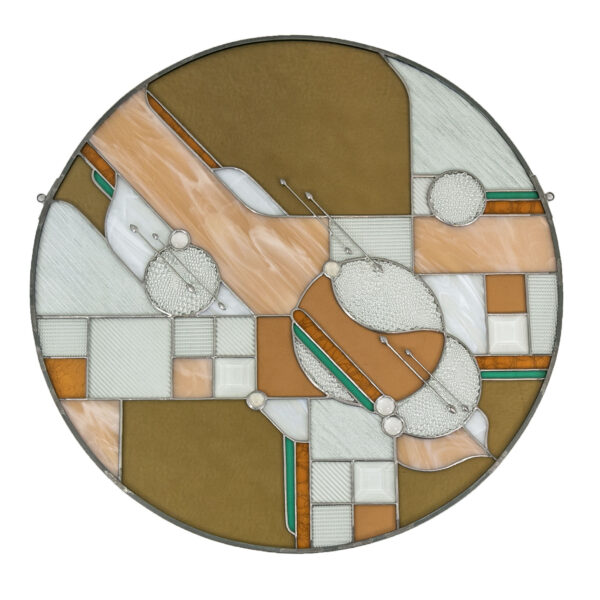 Large Round Art Glass Panel - Image 1