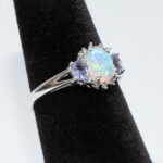 Opal, Iolite and Diamond Ring in 10 Karat Gold - Image 4