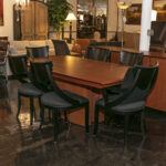 CONSTANTINI PIETRO Italian Postmodern Dining Table with 6 chairs and 2-19.5” Leaves - Image 13