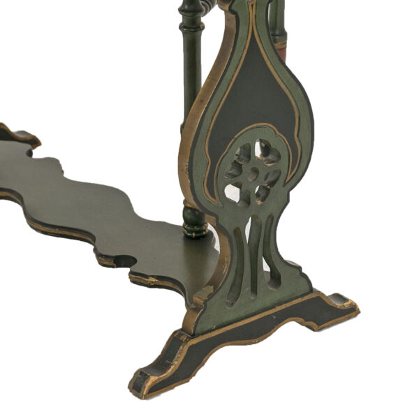 Antique Painted Drop Side Table with Lyre Design - Image 7