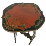Antique Painted Drop Side Table with Lyre Design - Image 3