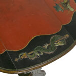 Antique Painted Drop Side Table with Lyre Design - Image 5