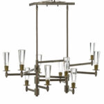 ELK LIGHTING 10 Light Nickel and Brass LED Chandelier