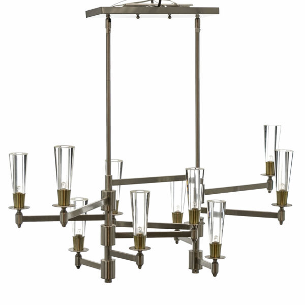 ELK LIGHTING 10 Light Nickel and Brass LED Chandelier - Image 1