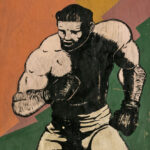 Signed E. GARVEY Vintage Painting on Board of a Boxer - Image 2