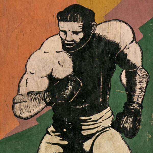 Signed E. GARVEY Vintage Painting on Board of a Boxer - Image 2