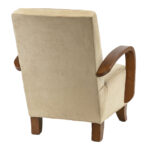 Ivory Microsuede Upholstered Accent Chair - Image 3