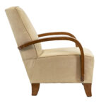 Ivory Microsuede Upholstered Accent Chair - Image 2