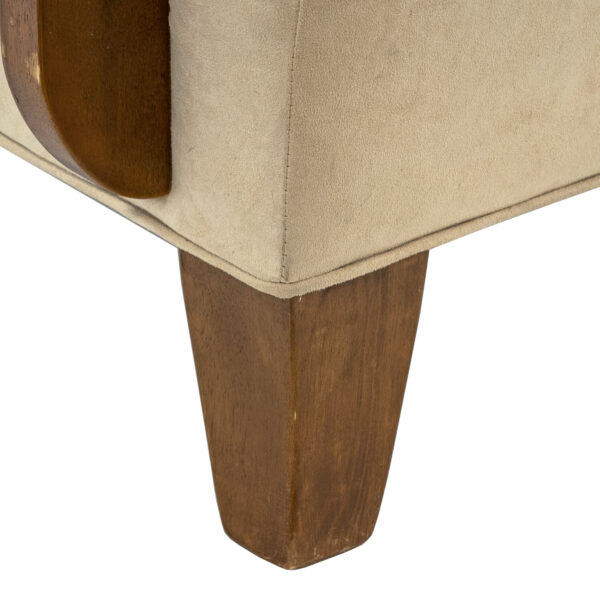 Ivory Microsuede Upholstered Accent Chair - Image 6