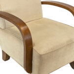 Ivory Microsuede Upholstered Accent Chair - Image 5