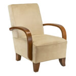 Ivory Microsuede Upholstered Accent Chair