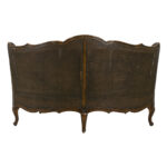 Victorian Double Cane Back Settee with Chenille Damask Upholstery - Image 2