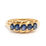 Vintage Mid Century Sapphire Ring in 14 Karat Gold