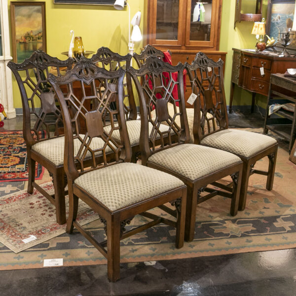 Set of 6 Walnut Dining Chairs Reupholstered by CENTNERS - Image 7