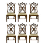 Set of 6 Walnut Dining Chairs Reupholstered by CENTNERS