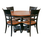 NICHOLS AND STONE Two Tone Dining Table with 4 Chairs 1-18” Leaves