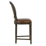 Pair of RESTORATION HARDWARE Leather Medallion Counter Stools - Image 3