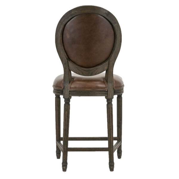 Pair of RESTORATION HARDWARE Leather Medallion Counter Stools - Image 4
