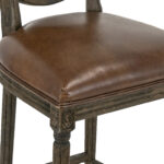 Pair of RESTORATION HARDWARE Leather Medallion Counter Stools - Image 6