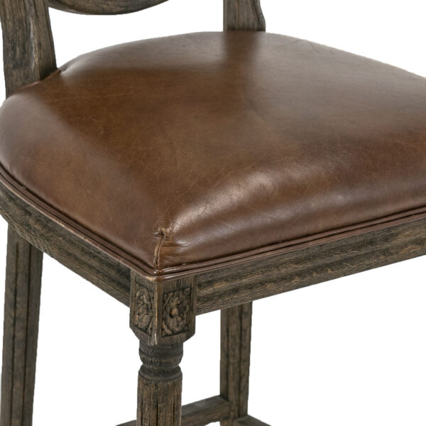 Pair of RESTORATION HARDWARE Leather Medallion Counter Stools - Image 6