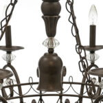 6 Light Metal Basket Chandelier with Crystal Swags and Drops - Image 4