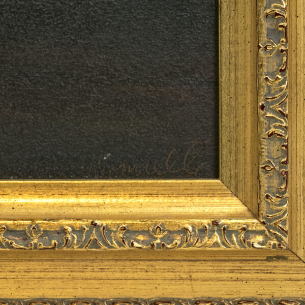 Antique Oil Painting of a Moonlit Seascape - Image 3