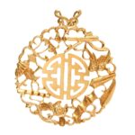 14 Karat Yellow Gold Eastern Style Pendant