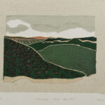ELAINE SELTZER Original Signed Collaged Etching “Greenscape Under Grey Skies” - Image 2
