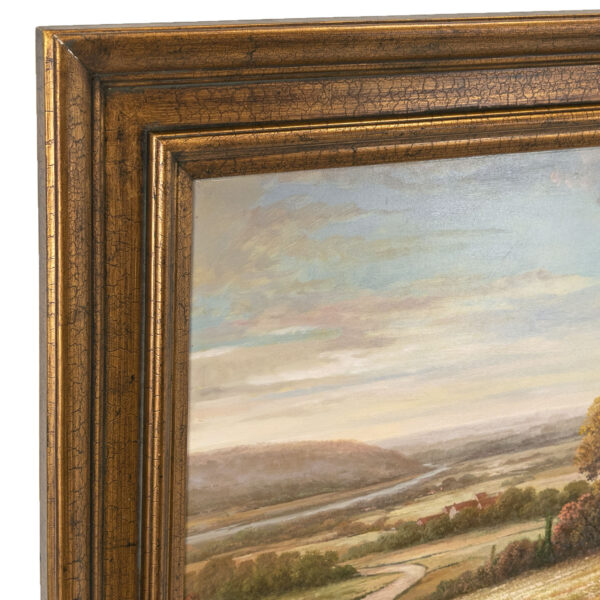 Signed ADISON Original Oil on Canvas Landscape with Road and Flowers - Image 4