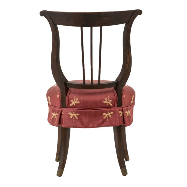 Antique Lyre Back Chair Reupholstered with Dragonfly Fabric | Grandview ...