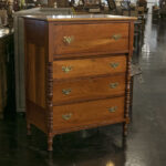 Antique Cherry Four Drawer Chest with Brass Hardware - Image 2