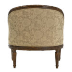 Louis XVI Style Tub Chair in Floral Damask Upholstery - Image 4
