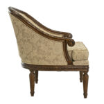 Louis XVI Style Tub Chair in Floral Damask Upholstery - Image 3