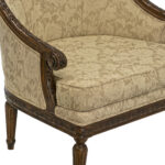 Louis XVI Style Tub Chair in Floral Damask Upholstery - Image 6