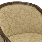 Louis XVI Style Tub Chair in Floral Damask Upholstery - Image 5