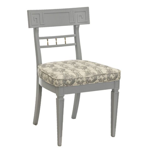 Set of 6 Vintage Grey Painted Dining Chairs - Image 2