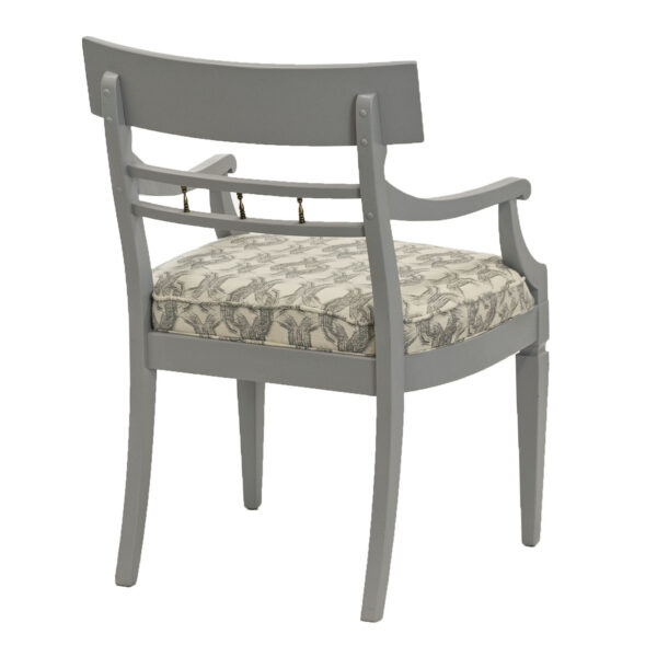 Set of 6 Vintage Grey Painted Dining Chairs - Image 5