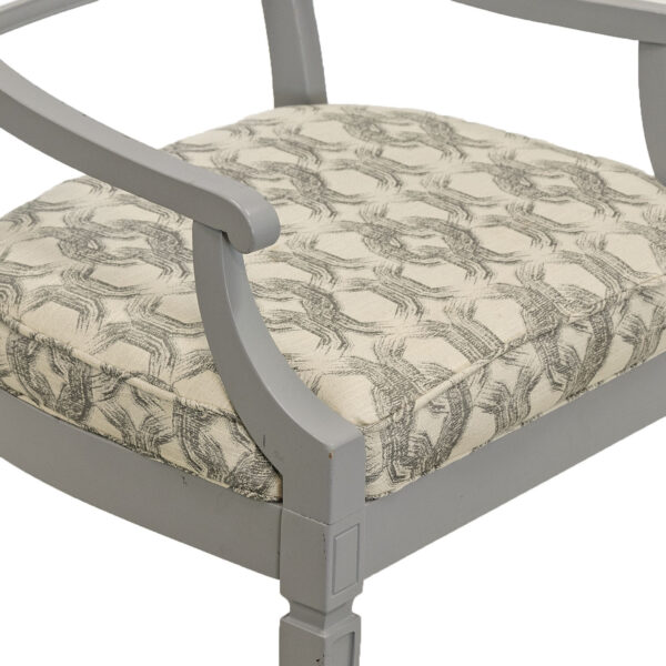 Set of 6 Vintage Grey Painted Dining Chairs - Image 7