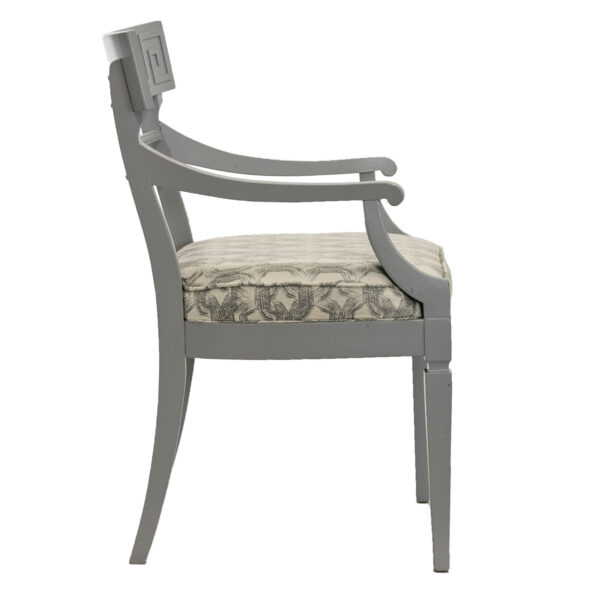 Set of 6 Vintage Grey Painted Dining Chairs - Image 4