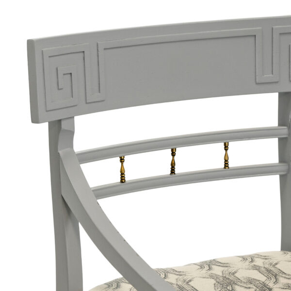 Set of 6 Vintage Grey Painted Dining Chairs - Image 6