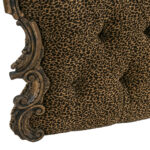 Pair of Twin Size Gold Framed Tufted Leopard Print Wall Mounted Headboards - Image 3