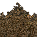Pair of Twin Size Gold Framed Tufted Leopard Print Wall Mounted Headboards - Image 2