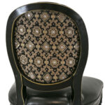 Set of 4 Black Leather Counter Stools with Beaded Backs - Image 5