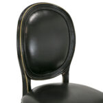 Set of 4 Black Leather Counter Stools with Beaded Backs - Image 6