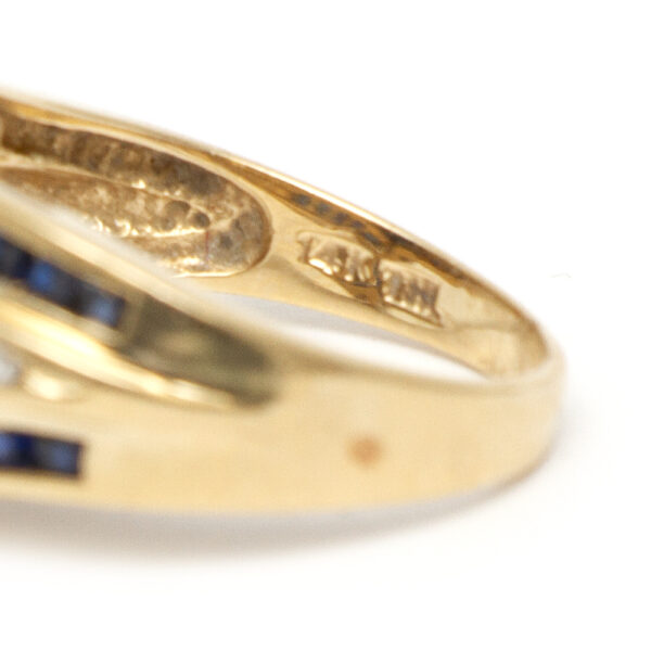 Sapphire, Diamond, and Spinel Ring in 14 Karat Gold - Image 4