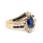 Sapphire, Diamond, and Spinel Ring in 14 Karat Gold - Image 2