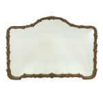 Burnished Gold Framed Mantle Mirror with Carved Flowers