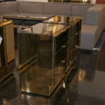 Pair of Vintage ELLO Mirror and Brass 3 Drawer Nightstands - Image 7